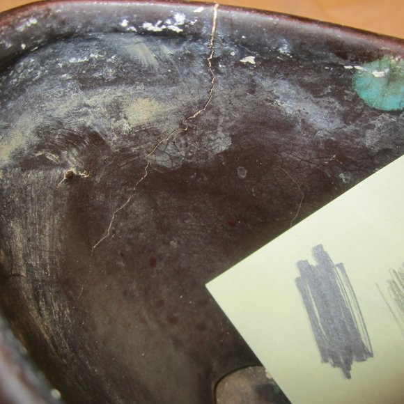 UNIQUE VTG DRIP GLAZE OBLONG VASE/PLANTER - Picture 11 of 12